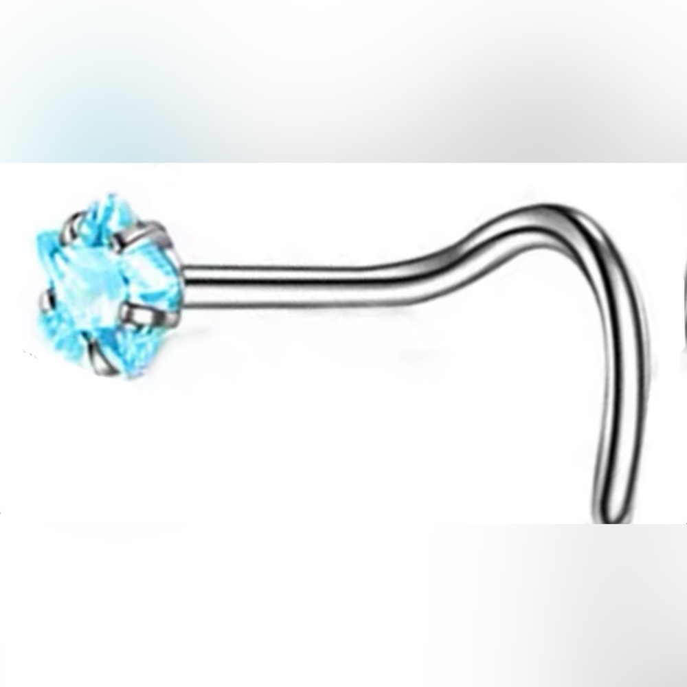 Turquoise Blue Gem Nose Stud